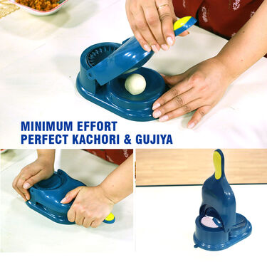 3 In 1 Puri Kachori & Gujiya Maker + Free 6 Pcs Roller Cutters (PKG9)