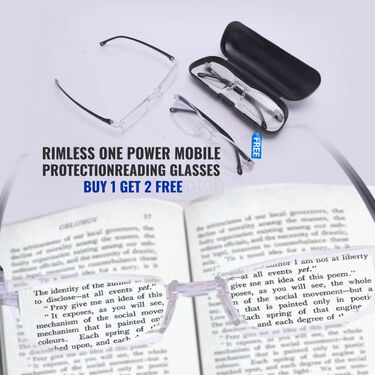 Rimless One Power Mobile Protection Reading Glasses Buy 1 Get 2 (3MPORG)