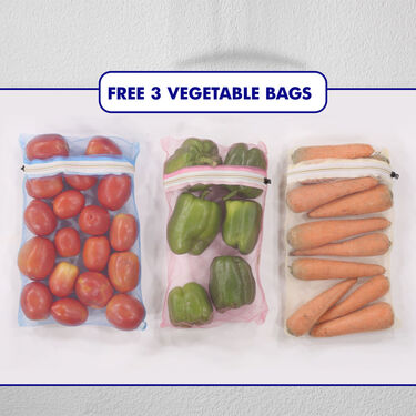 6 Pcs Fancy Fridge Cover + Turning Tray + 2 Vacuum Pouch + 3 Net Bags (7F11)