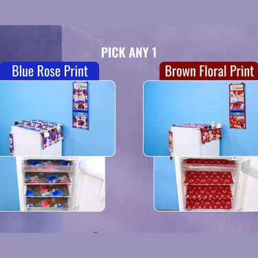 7 Pcs Floral Waterproof Fridge Cover Combo with 20 Free Gifts (7WFC1)