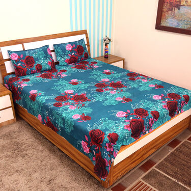 Pack Of 8 Floral Collection Double Bed Sheets + 16 Pillow Covers Free (8BS53)