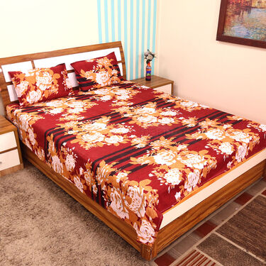 Pack Of 8 Floral Collection Double Bed Sheets + 16 Pillow Covers Free (8BS53)