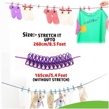 Adjustable Clothesline with Clips - Buy 1 Get 1 (ADJCWC)