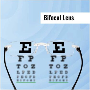 Rimless Bifocal One Power Mobile Protection Reading Glasses With Free Stylish Watch (BORG4W1)