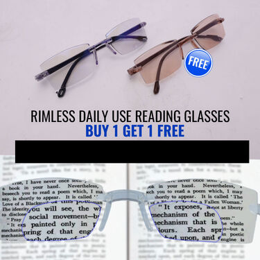 Rimless Daily Use Bifocal Reading Glasses - Buy 1 Get 1 FREE (BRG17)