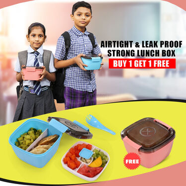 Airtight & Leak Proof Strong Lunch Box - Buy 1 Get 1 Free (2CLB)