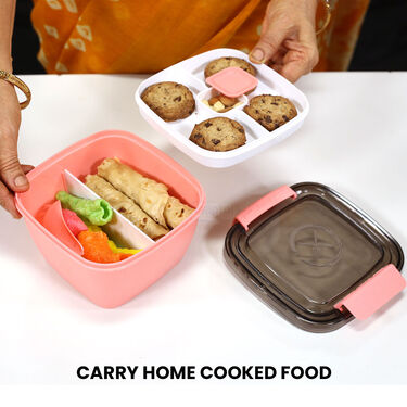 Airtight & Leak Proof Strong Lunch Box - Buy 1 Get 1 Free (2CLB)