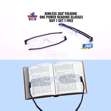Rimless 360 Degree Folding One Power Reading Glasses B1 G1 Free (FORG27)
