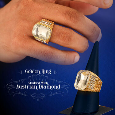 Golden Watch + Chain + Bracelet + Ring (MGWCBR15)
