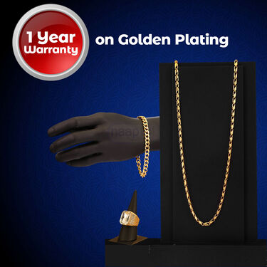 Golden Watch + Chain + Bracelet + Ring (MGWCBR15)