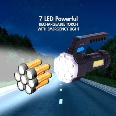 7 LED Powerful Rechargeable Torch with Emergency Light (L70)