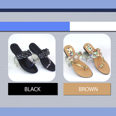 Pack of 2 Ladies Sandals + Golden Watch Free (LSW5)