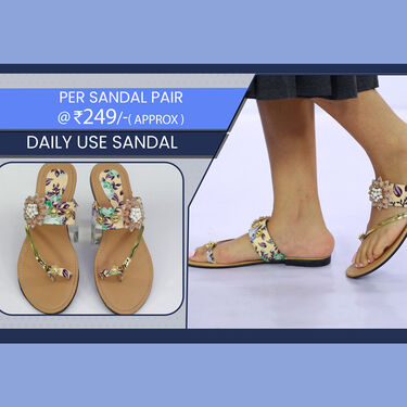 Pack of 2 Ladies Sandals + Golden Watch Free (LSW5)