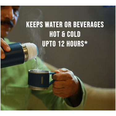 12 Hours Hot & Cold - Insulated Flask + 3 Cups (1F3C1)