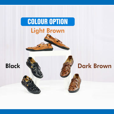 Comfortable Leatherite Men's Sandals + Leatherite Watch (SW20) - Pick Any 1