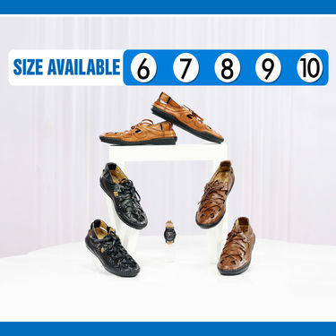 Comfortable Leatherite Men's Sandals + Leatherite Watch (SW20) - Pick Any 1