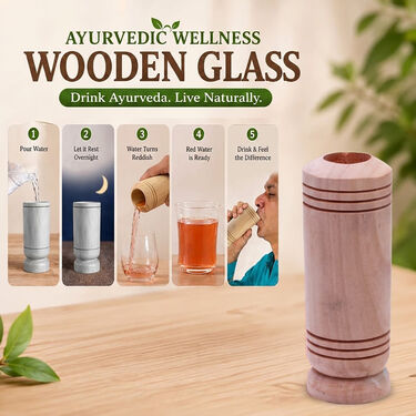 Ayurvedic Wellness Wooden Glass (NUTRA46)