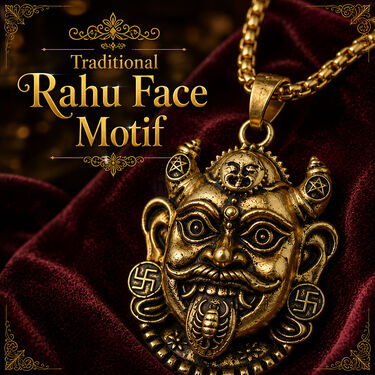Shree Rahu Kavach Pendant With Golden Chain (SJPN14)