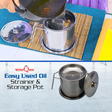 Reusable Oil Strainer & Storage Pot (1OS2)