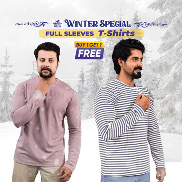 Designer Full Sleeves T-Shirts BOGO (2RT1)