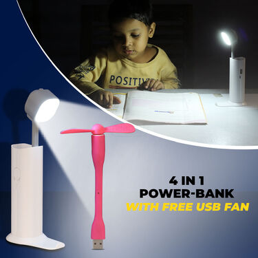 4 in 1 Emergency light Powerbank and fan Combo (SPB10)