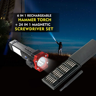 6 in 1 Hammer Torch With 24 In 1 Precision Screwdriver Set (HT32)