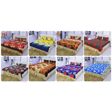 Pack of 8 Double Bedsheets + 16 Pillow Covers (8BS)