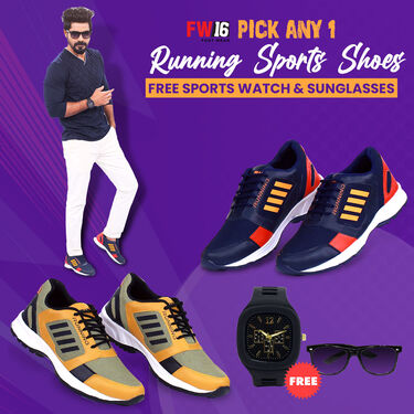 Pick Any 1 Running Sports Shoes + Free Sports Watch & Sunglasses (SW78)